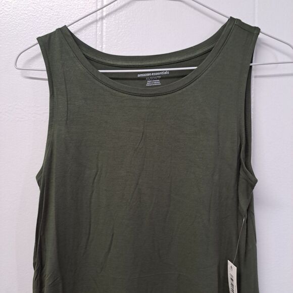 Amazon Essentials Women's Tank Swing Dress - Dark Olive Green - XS - Picture 7 of 8